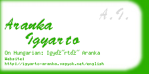 aranka igyarto business card